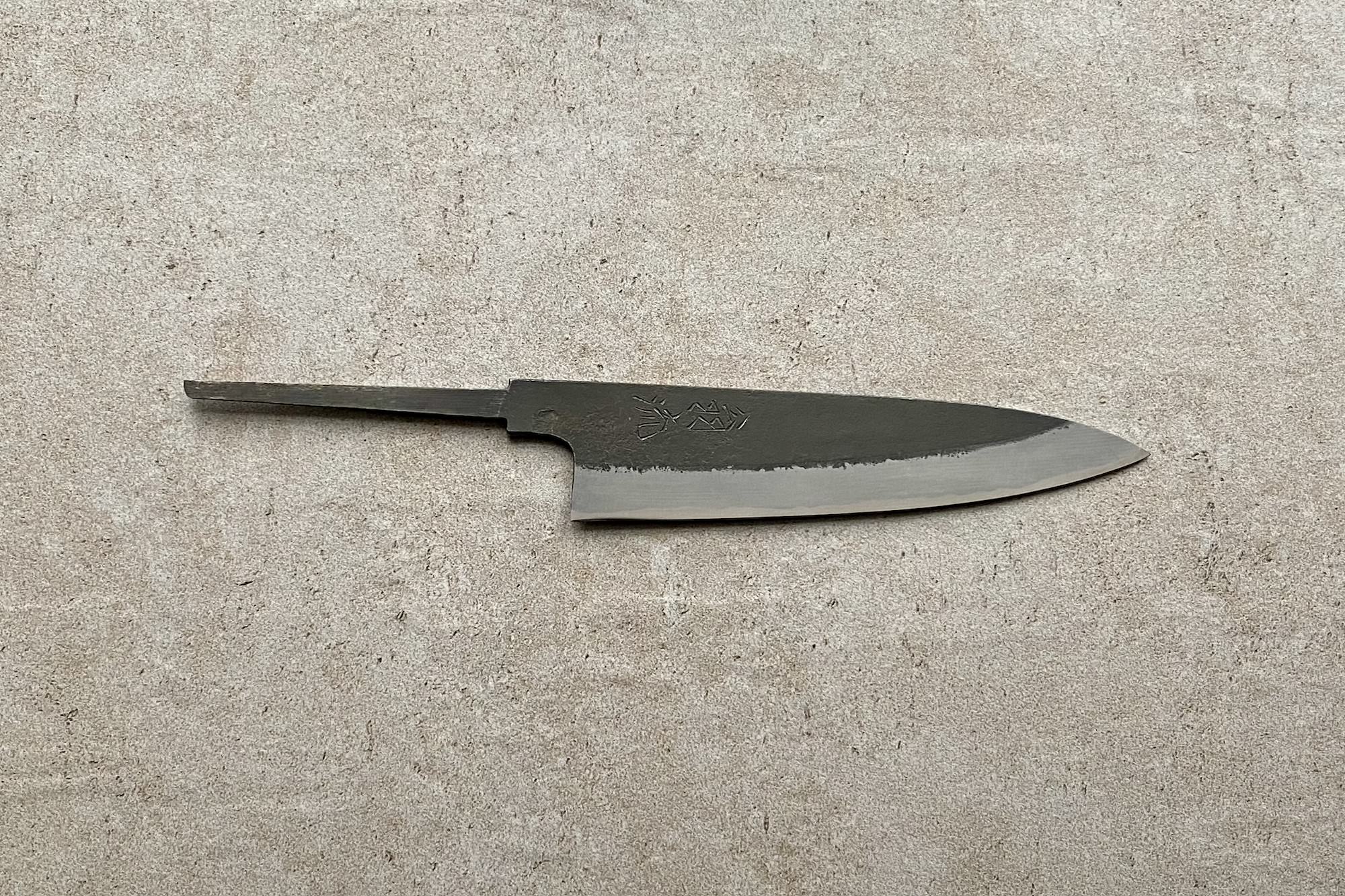 Hinoura Shirogami2 Kurouchi 135mm Blade - Japanese kitchen knife